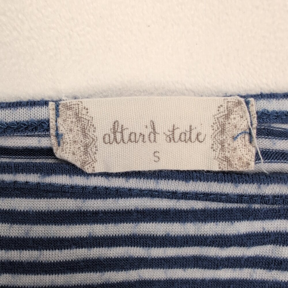 Altar'd State Striped Bell-Sleeve Top S Blue White - Picture 4 of 10